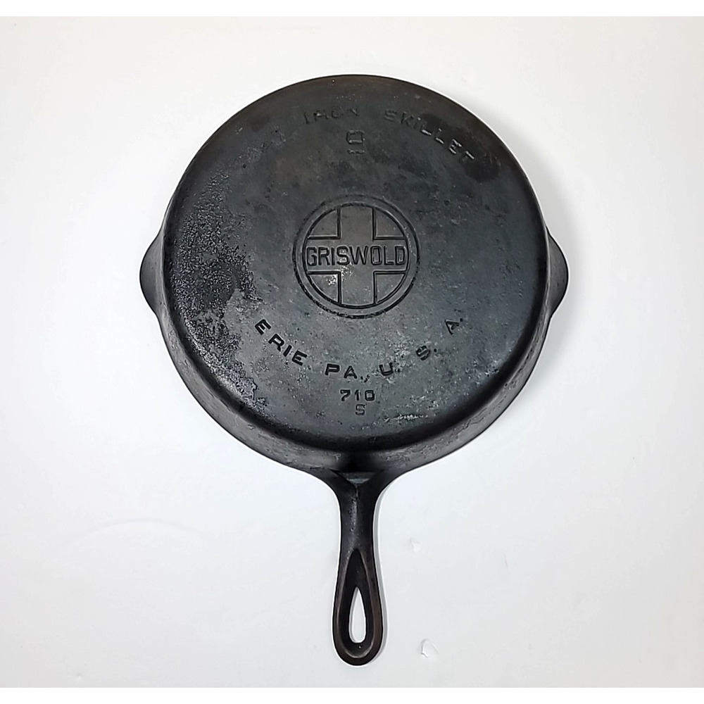 Vintage Griswold 11.25" Cast Iron Skillet Frying Pan #9 Large Block Logo-710 S